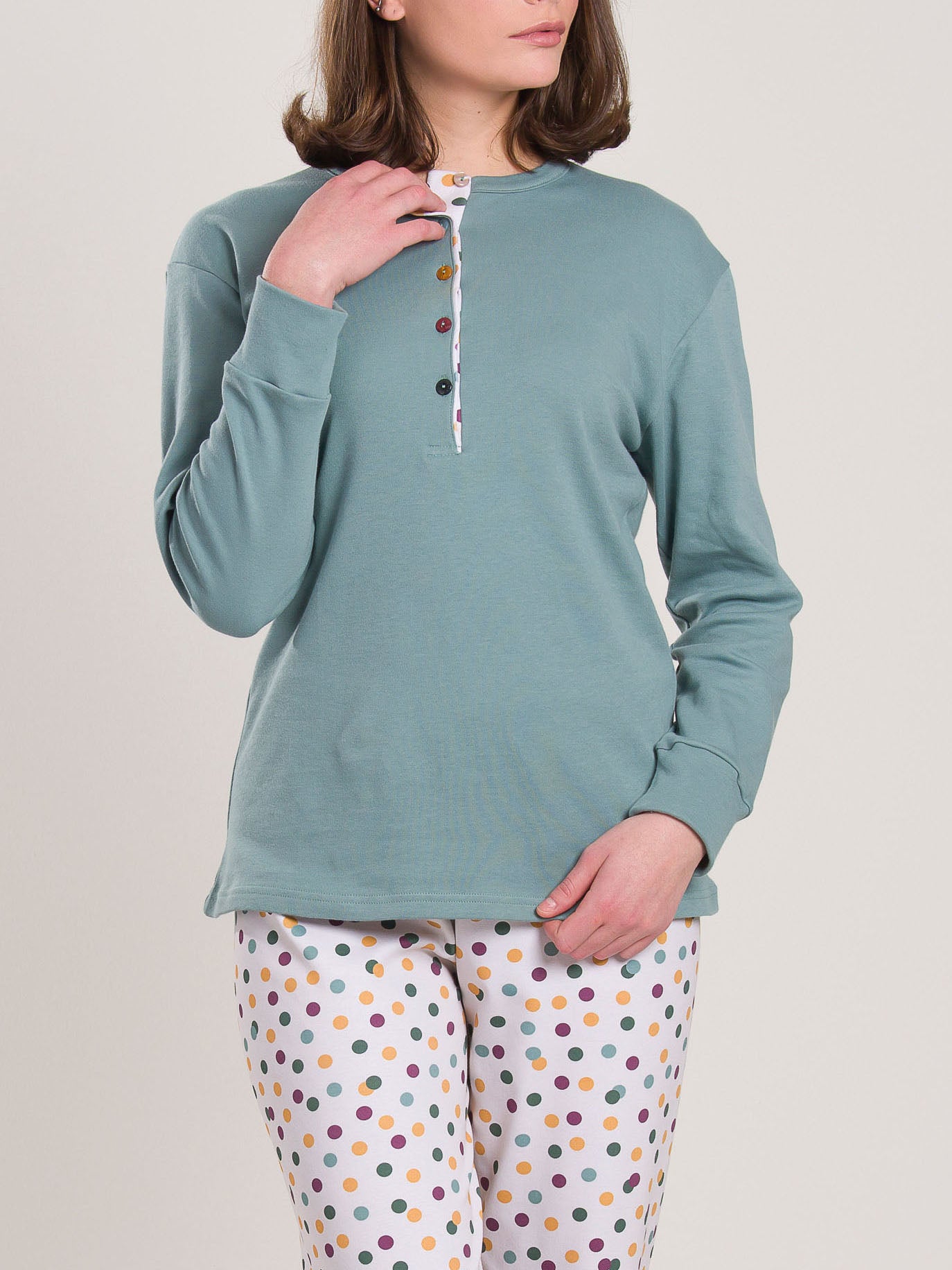 Pigiama Caldo Cotone Salvia Gary V50010