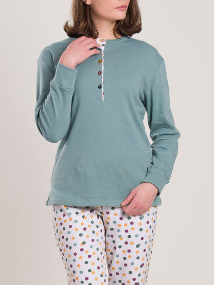 Pigiama Caldo Cotone Salvia Gary V50010