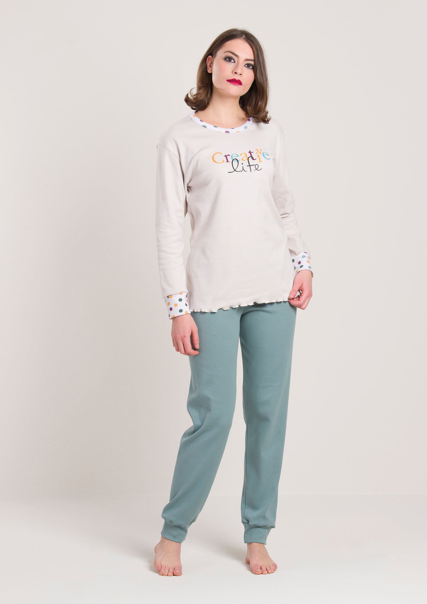 Pigiama Caldo Cotone Salvia Gary V50014