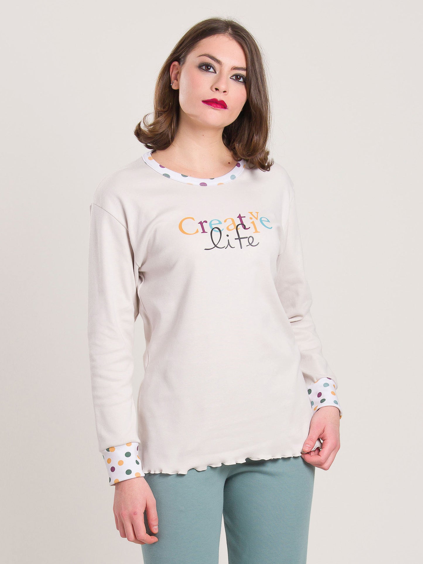 Pigiama Caldo Cotone Salvia Gary V50014
