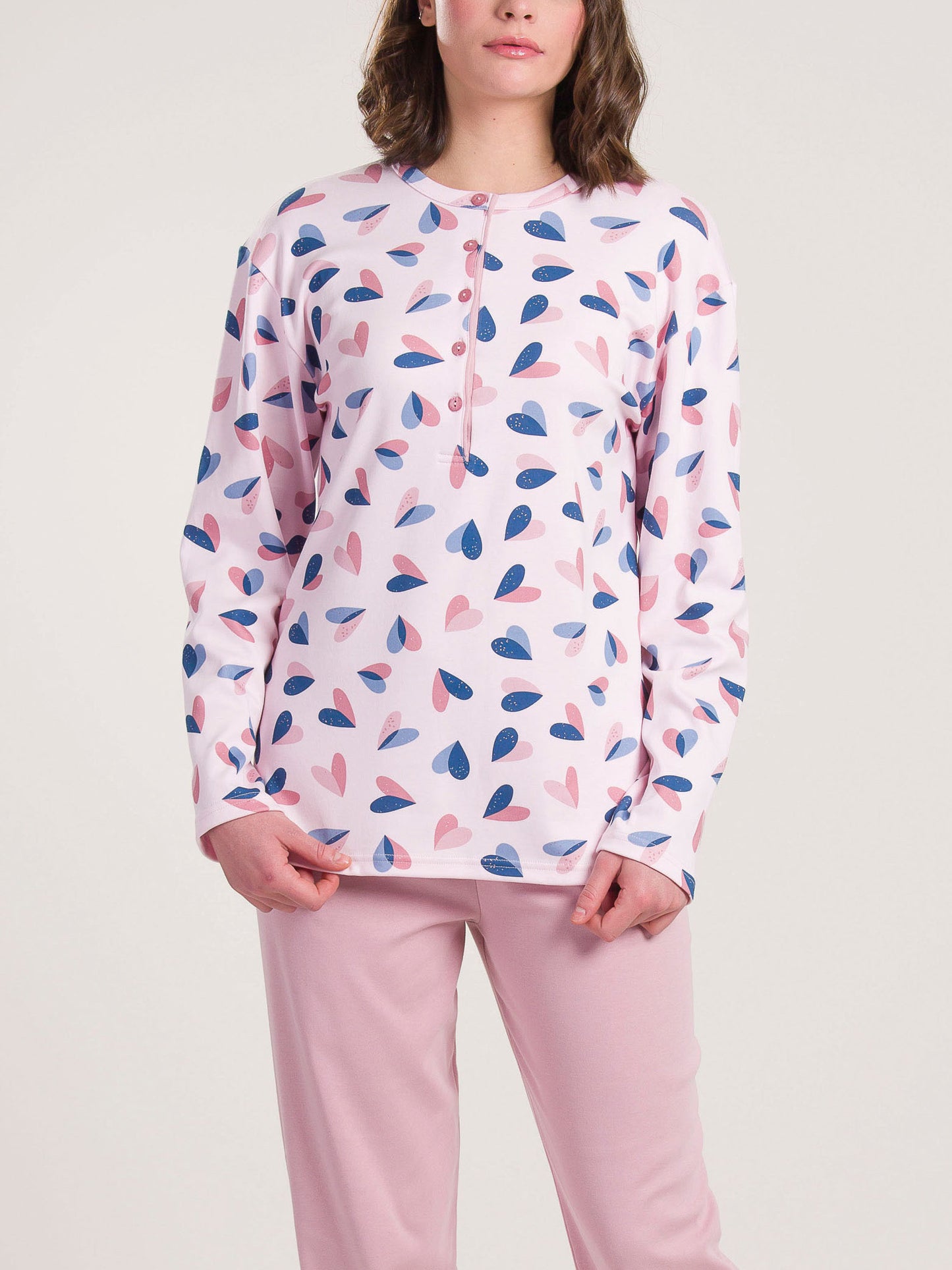 Pigiama Caldo Cotone Rosa Gary V50060