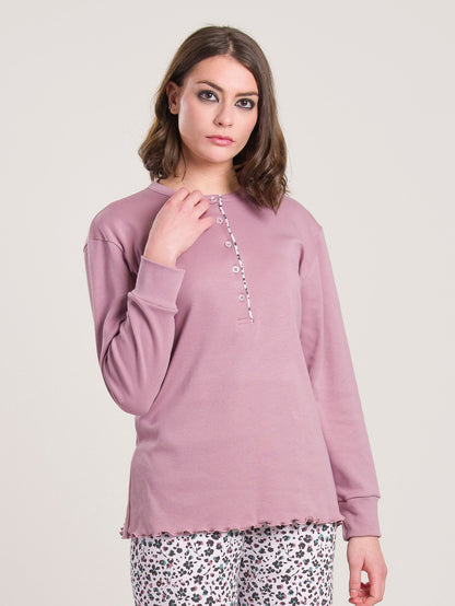 Pigiama Caldo Cotone Rosa Gary V50065