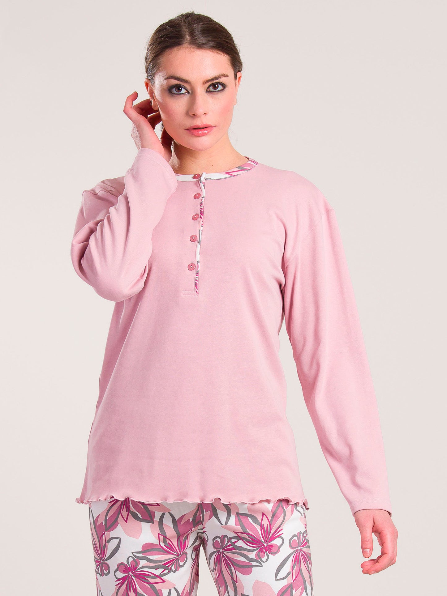 Pigiama Caldo Cotone Rosa Gary V50075