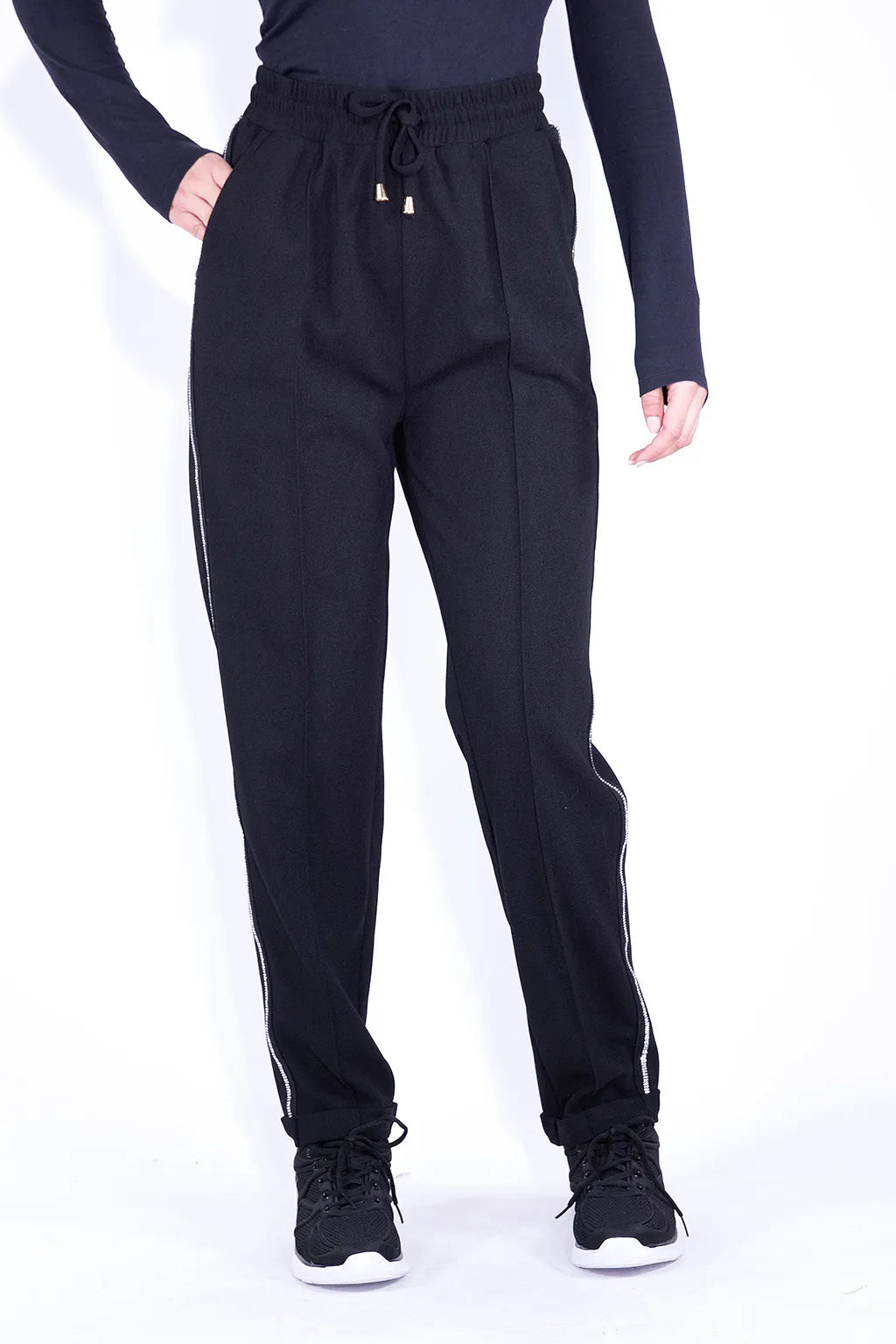 Pantaloni Neri con Coulisse Brugi CC59