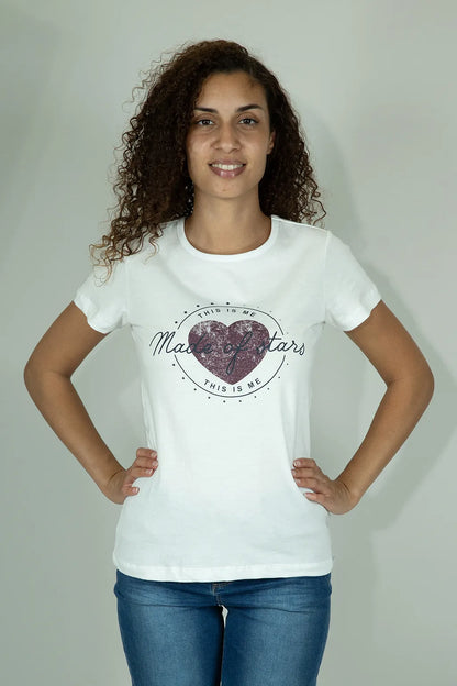 T-shirt da Donna In Cotone Bianca Brugi CE5F