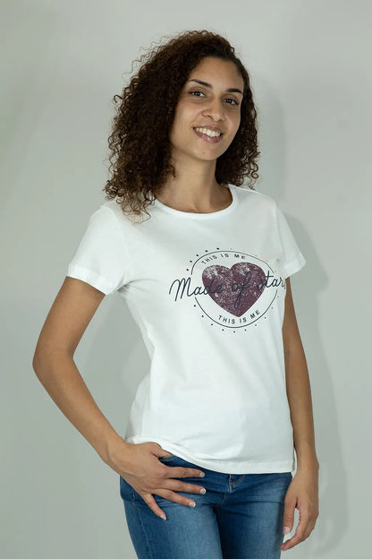 T-shirt da Donna In Cotone Bianca Brugi CE5F