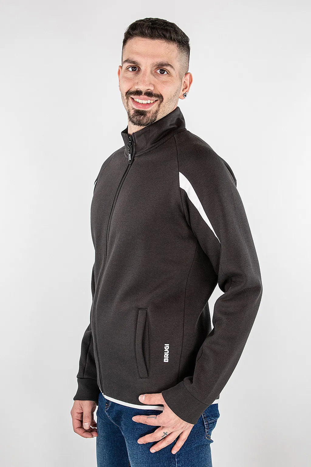 Felpa con Zip da Uomo Brugi F94M