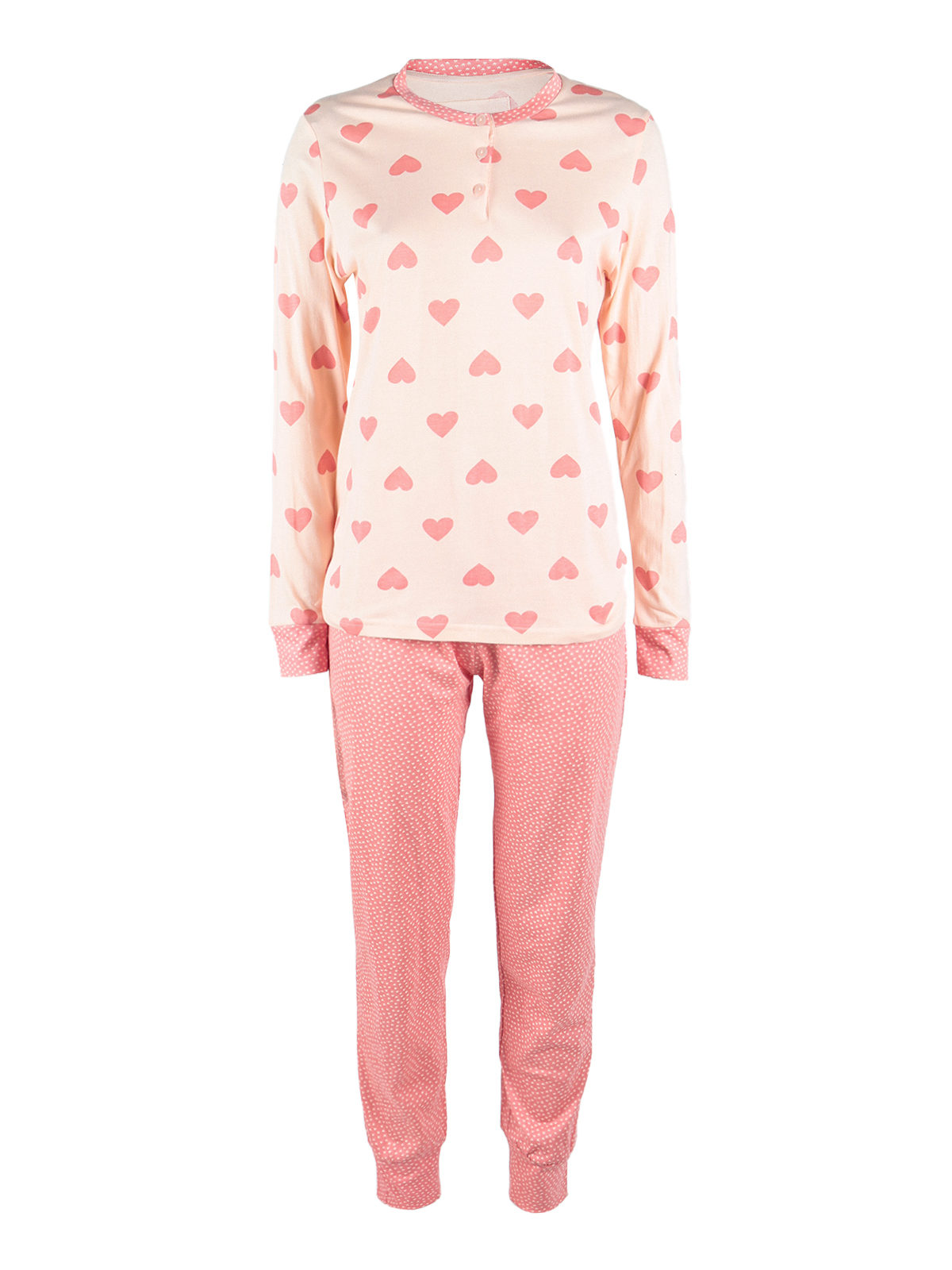 Pigiama Leggero Serafino Infiore Hearts 652359