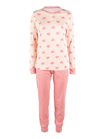 Pigiama Leggero Serafino Infiore Hearts 652359