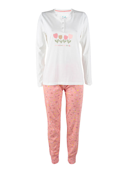 Pigiama Leggero Serafino Infiore Tulips 652385