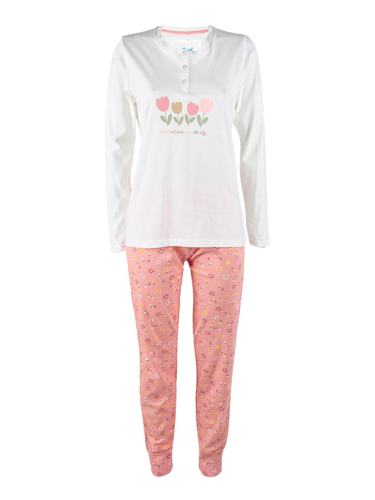 Pigiama Leggero Serafino Infiore Tulips 652385