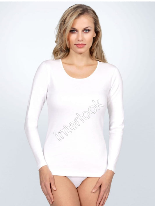 Maglia Cotone Felpato donna Manica Lunga 572