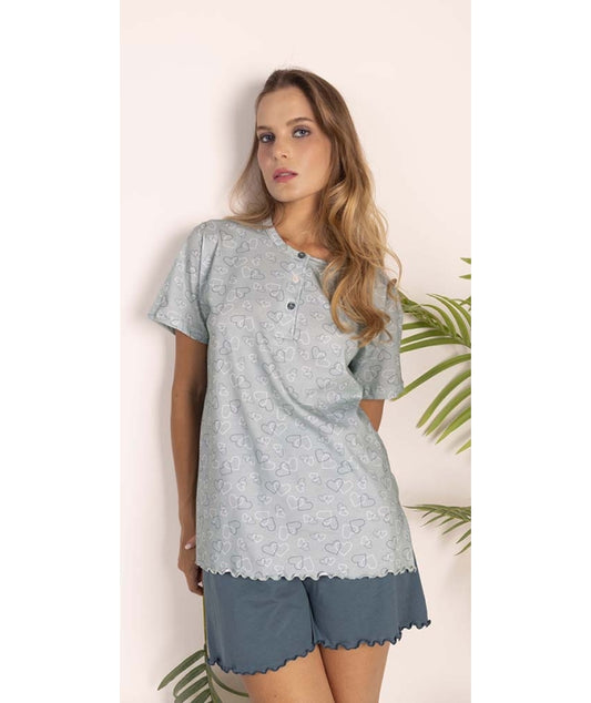 Pigiama Donna Gary Jersey 5 Bottoni Manica Corta
Cod. 5369