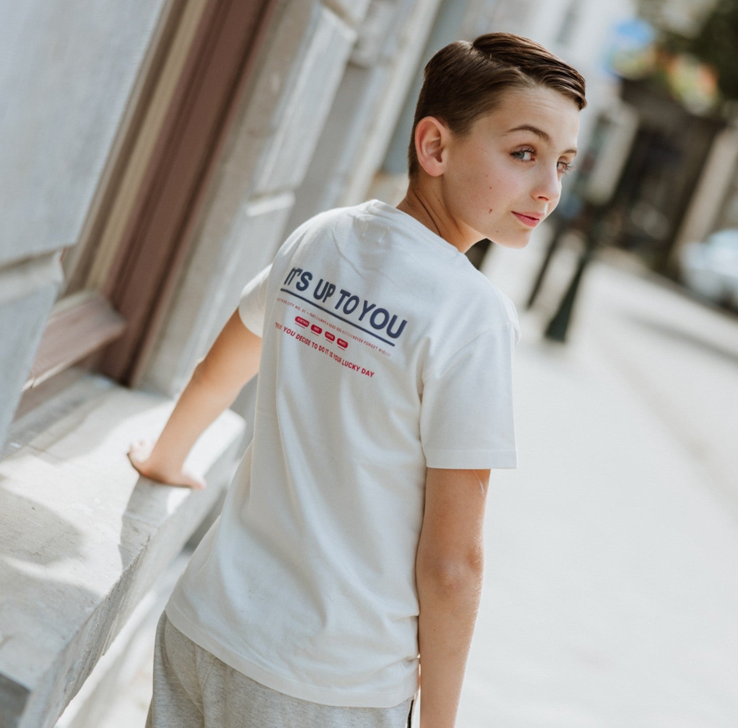 T-shirt da ragazzo No Way Monday N58272-1