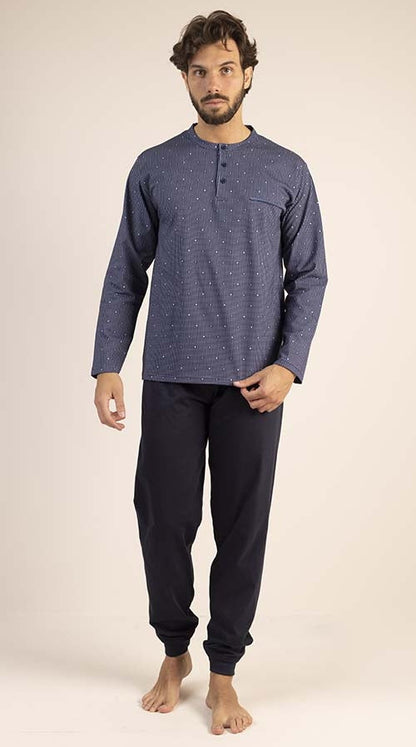 Pigiama Leggero Uomo Jersey 3 Bottoni Manica Lunga 6240