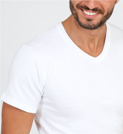 T-Shirt Manica Corta uomo Scollo a V in Cotone Felpato 483