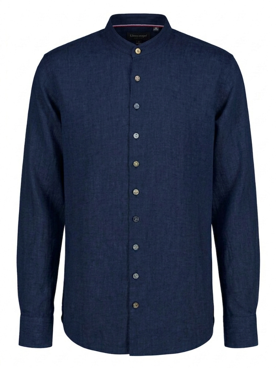 Camicia Uomo Misto Lino Collo alla Coreana Bahamas Golf Club.
