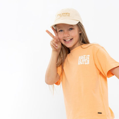 T-shirt Oversize Arancione da Ragazza No Way Monday N58112-1