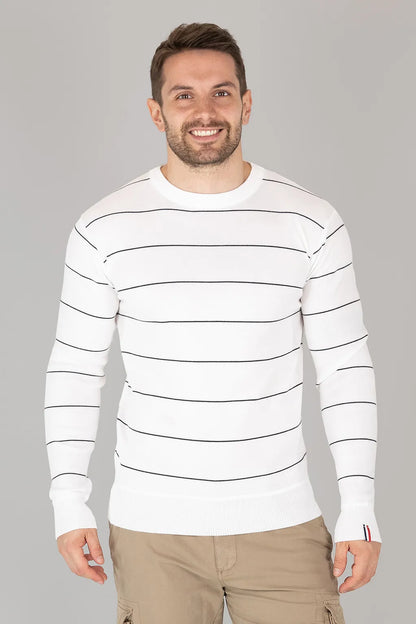 Pullover da Uomo In Filo a Righe Brugi CV1O