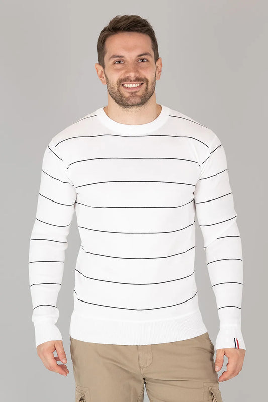 Pullover da Uomo In Filo a Righe Brugi CV1O
