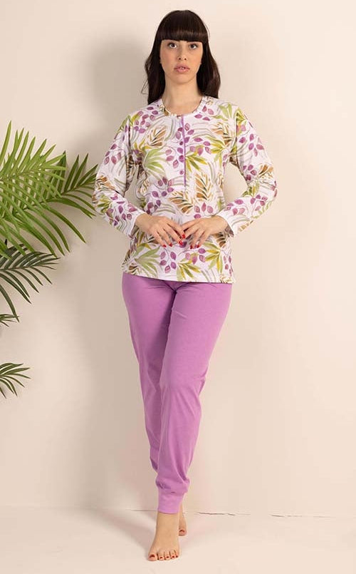 Pigiama Leggero Donna Jersey 5 Bottoni Manica Lunga 5340