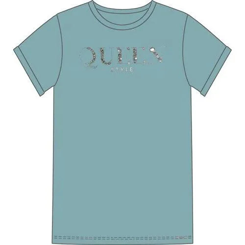 T-shirt donna m/m Brugi con stampa frontale con strass  C85X