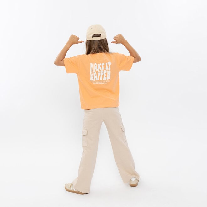T-shirt Oversize Arancione da Ragazza No Way Monday N58112-1
