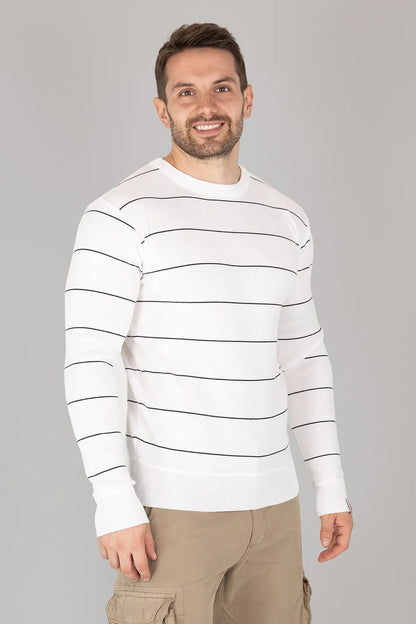 Pullover da Uomo In Filo a Righe Brugi CV1O