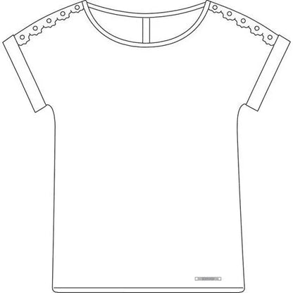 T-Sìshirt in Viscosa con Pizzo Brugi C85U
